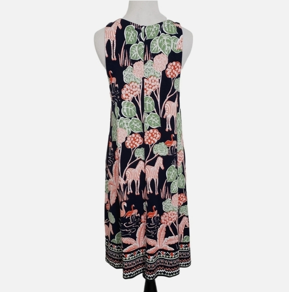 Crown & Ivy Black Dress with Pink and Green Tropical Print Size Large - Picture 2 of 10
